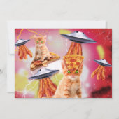 Uitnodiging voor UFO Cat Birthday Party (Achterkant)