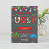 Uitnodiging voor Ugly Kerst sweater (Staand voorkant)