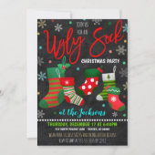 Uitnodiging voor Ugly Sock Kerstparty (Voorkant)