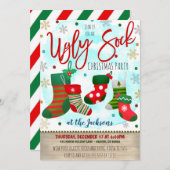Uitnodiging voor Ugly Sock Kerstparty (Voorkant / Achterkant)