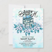 Uitnodiging voor Uitgebreide Blauwebes Baby Brunch (Voorkant)