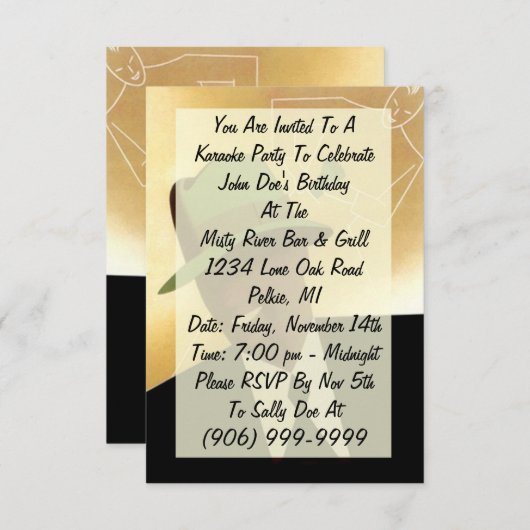 Uitnodiging voor uitnodiging (Voorkant / Achterkant)