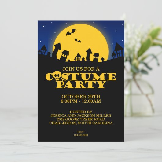 Uitnodiging voor uitnodiging van de partij Hallowe (Staand voorkant)