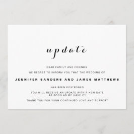 Uitnodiging voor uitstel van de bruiloft