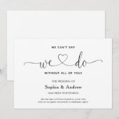 Uitnodiging voor uitstel van de bruiloft: we kunne (Voorkant / Achterkant)