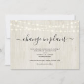 Uitnodiging voor uitstel van rustieke bruiloft (Voorkant)