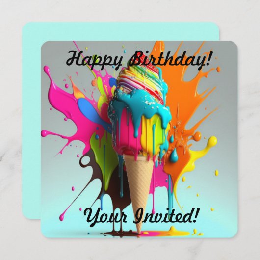 Uitnodiging voor uitzending van Vibrant Ice Cream  (Voorkant / Achterkant)