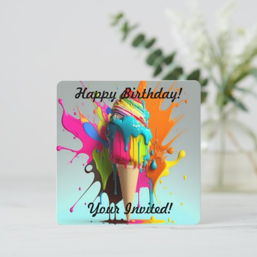 Uitnodiging voor uitzending van Vibrant Ice Cream  (Staand voorkant)