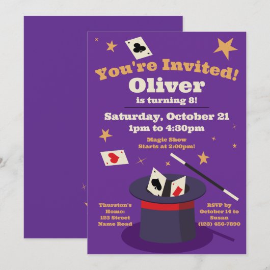 Uitnodiging voor ultieme Magicaliën op feestdag (Voorkant / Achterkant)