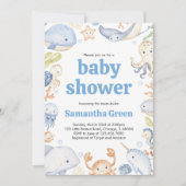Uitnodiging voor Under the Sea Baby Shower (Voorkant)