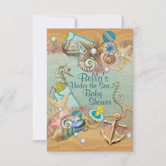 Uitnodiging voor Under the Sea Baby Shower (Voorkant)