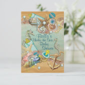 Uitnodiging voor Under the Sea Baby Shower (Staand voorkant)
