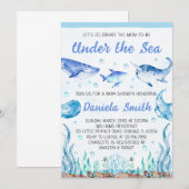 Uitnodiging voor Under the Sea Baby Shower (Voorkant / Achterkant)