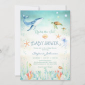Uitnodiging voor Under The Sea babyborrel (Voorkant)