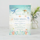 Uitnodiging voor Under The Sea babyborrel (Staand voorkant)