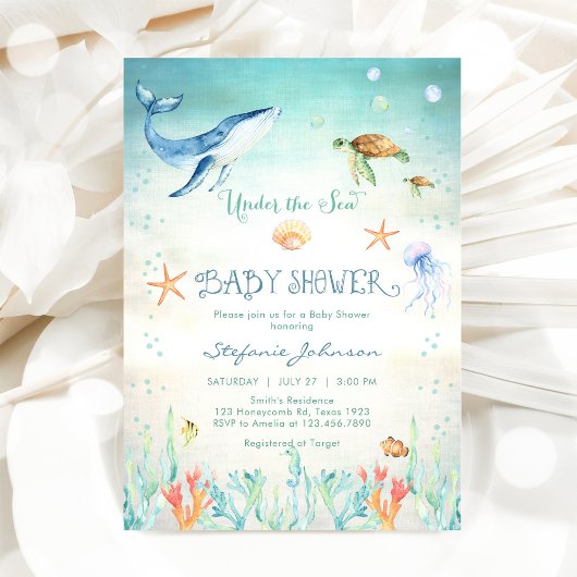 Uitnodiging voor Under The Sea babyborrel