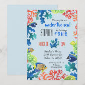Uitnodiging voor Under the Sea Kinderverjaardagsfe (Voorkant / Achterkant)
