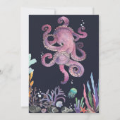 Uitnodiging voor Under the Sea Koraalrif Feest (Achterkant)