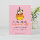 Uitnodiging voor Unicorn Candy Corn ~ de Unicandyc (Staand voorkant)