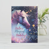 Uitnodiging voor Unicorn Design Party (Staand voorkant)