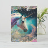 Uitnodiging voor Unicorn Design Party (Staand voorkant)