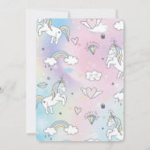 Uitnodiging voor Unicorn Party | Aangepaste Meisje (Achterkant)