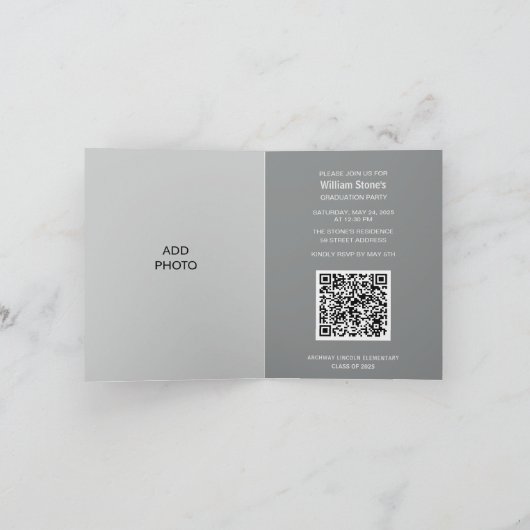 Uitnodiging voor unieke Afstuderen QR-code | Foto  (Binnen)