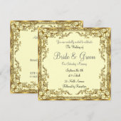 Uitnodiging voor unieke en elegante Gold Wedding (Voorkant / Achterkant)