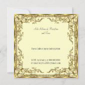 Uitnodiging voor unieke en elegante Gold Wedding (Achterkant)