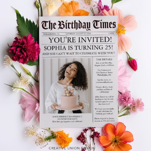 Uitnodiging voor unieke Newspaper Birthday Party