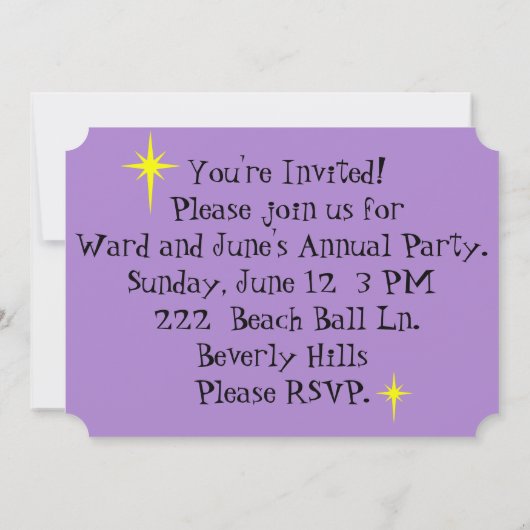 uitnodiging voor Urban Rooftop Party voor retro (Achterkant)