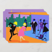 uitnodiging voor Urban Rooftop Party voor retro (Voorkant / Achterkant)