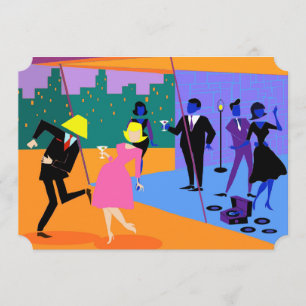 uitnodiging voor Urban Rooftop Party voor retro