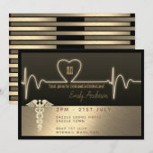 Uitnodiging voor urse Afstuderen - Black Gold Meta (Voorkant / Achterkant)