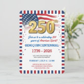 Uitnodiging voor US 250 Jaar Jubileumfeest (Staand voorkant)
