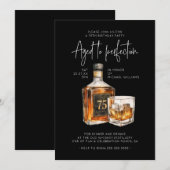 Uitnodiging voor vader verjaardag whiskey 75 jaar (Voorkant / Achterkant)