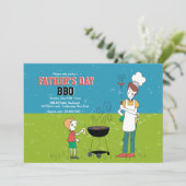 Uitnodiging voor Vaderdag BBQ (Staand voorkant)