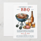 Uitnodiging voor Vaderdag BBQ Grillen en Bier (Voorkant / Achterkant)