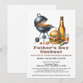 Uitnodiging voor Vaderdag BBQ – Hamburgers, Drankj (Voorkant / Achterkant)