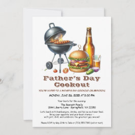Uitnodiging voor Vaderdag BBQ – Hamburgers, Drankj