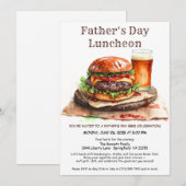 Uitnodiging voor Vaderdag BBQ – Hamburgers, Drankj (Voorkant / Achterkant)