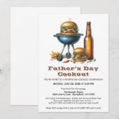 Uitnodiging voor Vaderdag BBQ – Hamburgers, Drankj (Voorkant / Achterkant)