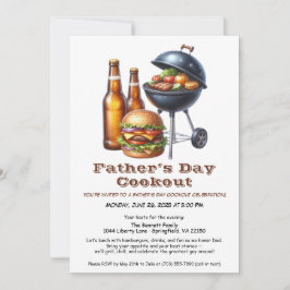 Uitnodiging voor Vaderdag BBQ – Hamburgers, Drankj