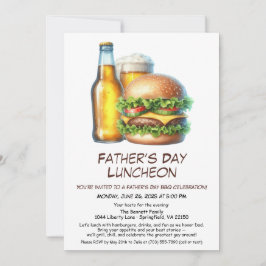Uitnodiging voor Vaderdag BBQ – Hamburgers, Drankj