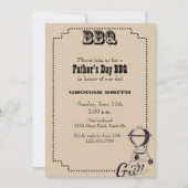 Uitnodiging voor vaderdag BBQ-partij (Voorkant)