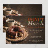 Uitnodiging voor Vaderdag Brunch – Donuts & Koffie (Voorkant / Achterkant)