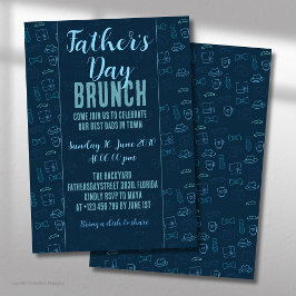 Uitnodiging voor Vaderdag Brunch met Donkerblauwe