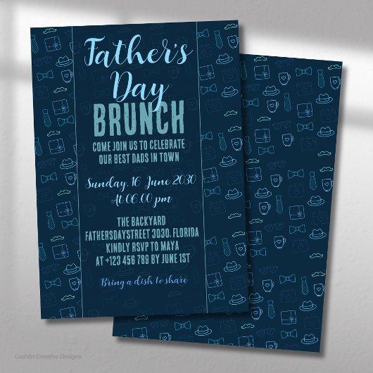 Uitnodiging voor Vaderdag Brunch met Donkerblauwe