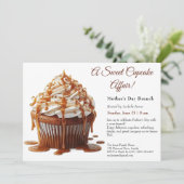 Uitnodiging voor Vaderdag Brunch – Zoete Cupcake (Staand voorkant)