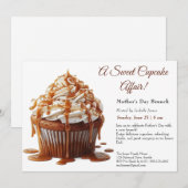 Uitnodiging voor Vaderdag Brunch – Zoete Cupcake (Voorkant / Achterkant)